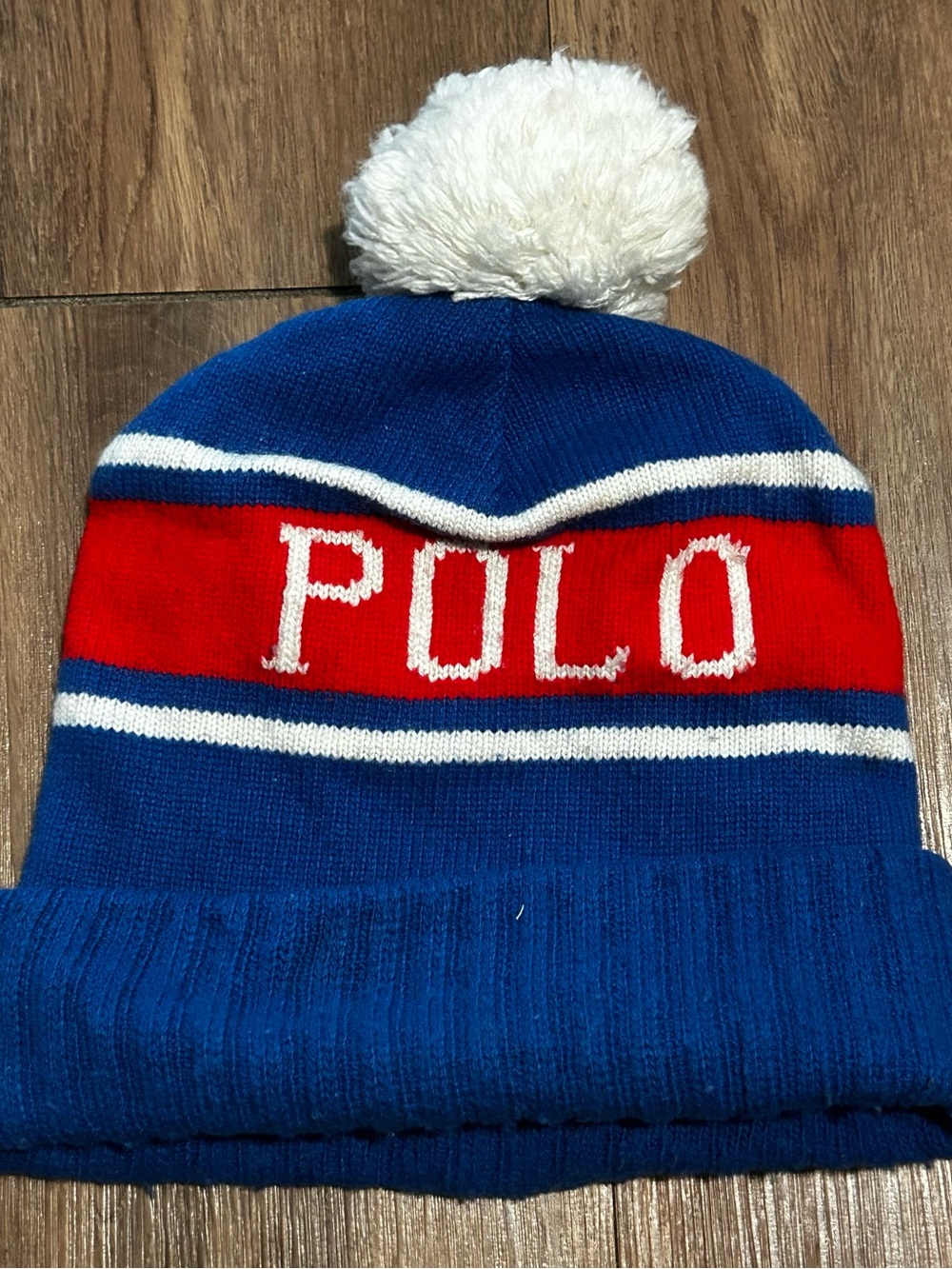Polo Ralph Lauren Beanie Hat USA Pom Pom Stocking Cap OSFM Winter Ski Watch Cap